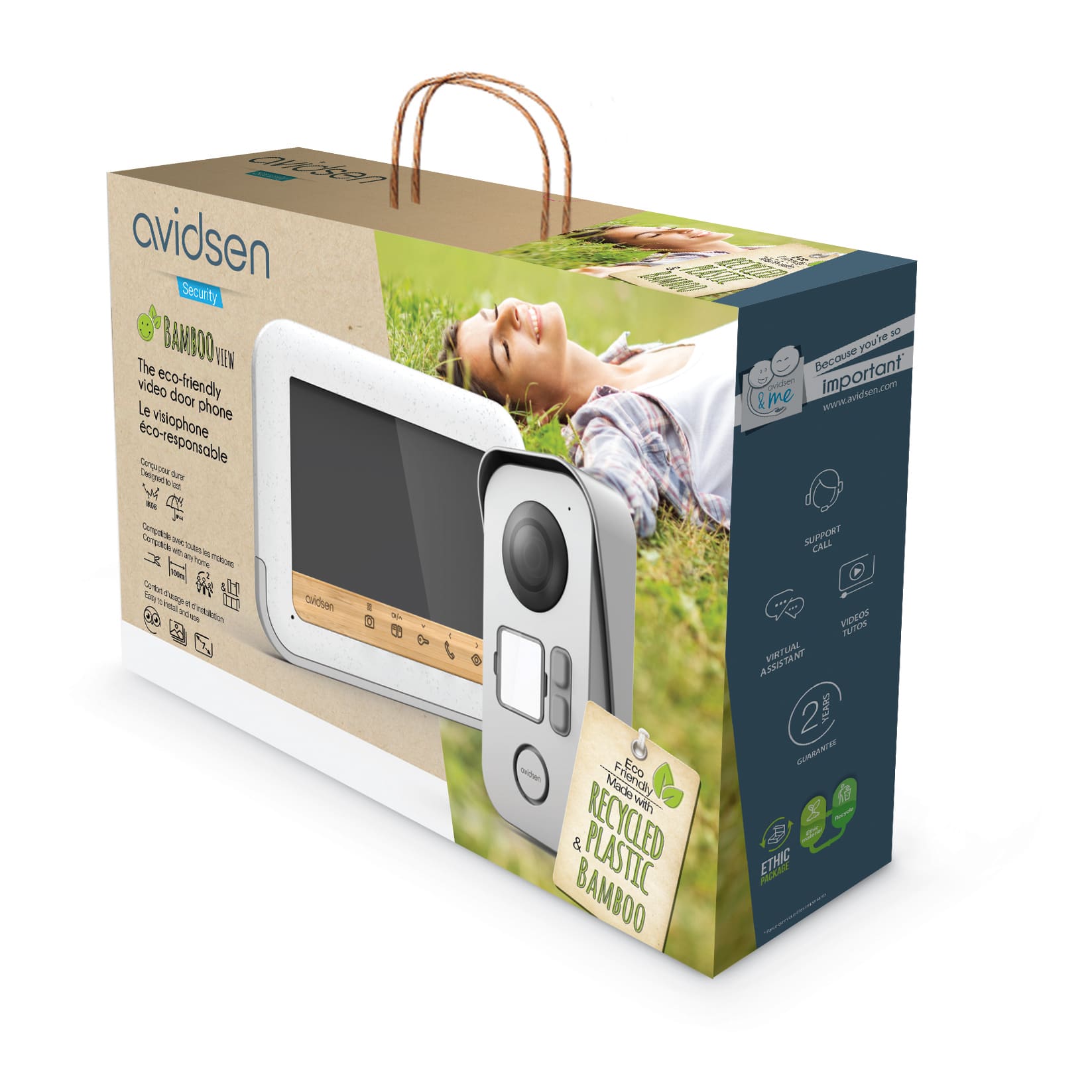 Visiophone Ylva 3+ à écran 7” - 2 fils - RFID - Blanc