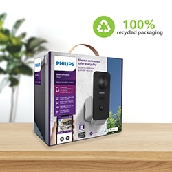 Le packaging carton de la caméra Philips View est 100% recyclé