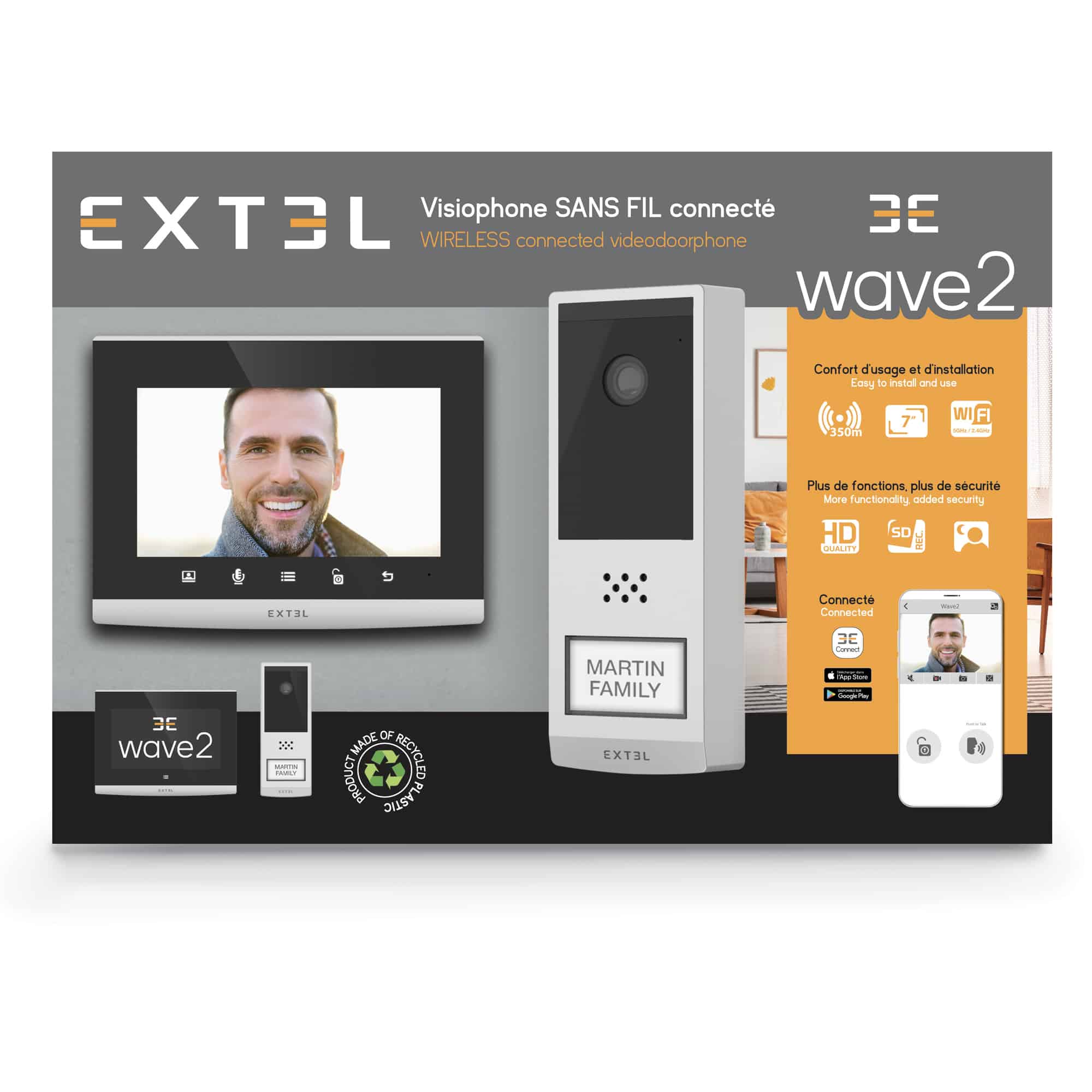 Extel Wave 2 (ref 720321) visiphone connecté et sans fils 