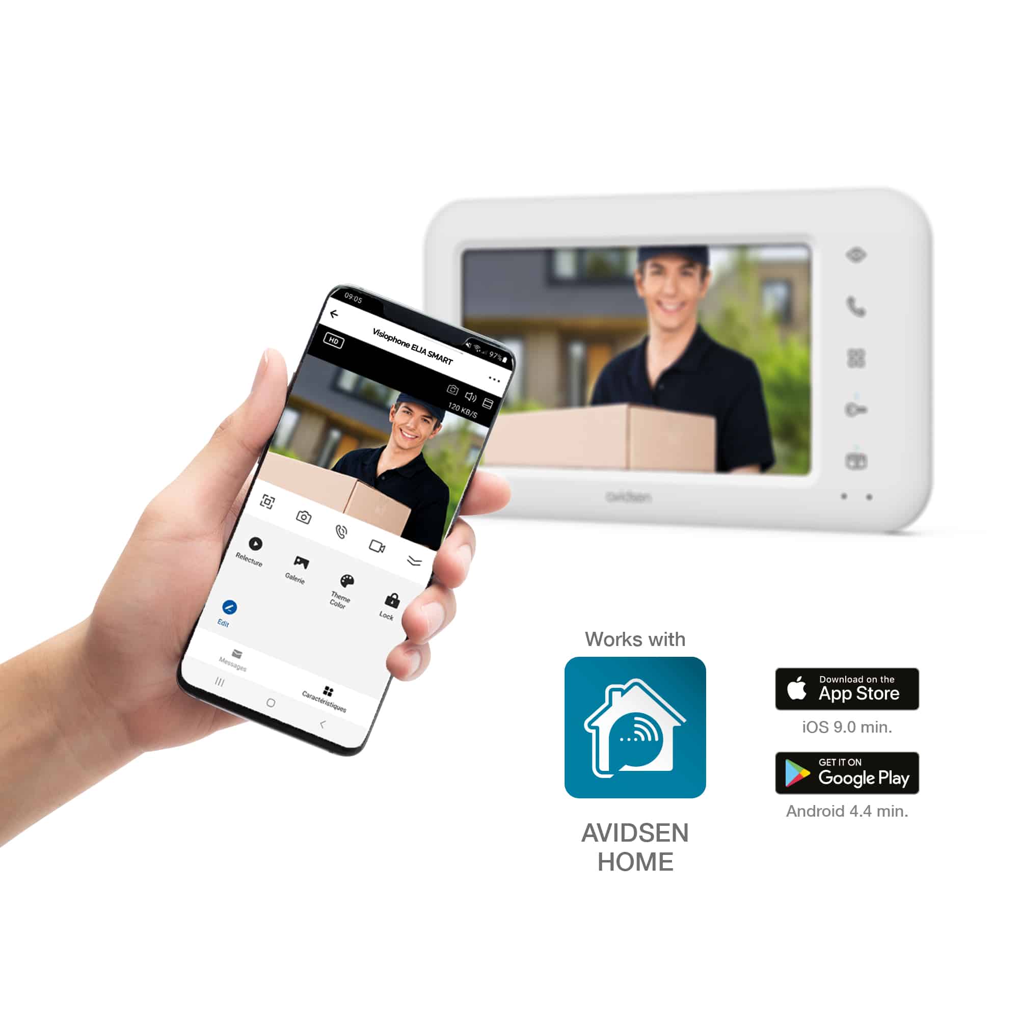 Avidsen ELIA SMART Video-Türsprechanlage WLAN Komplett-Set Weiß, Aluminium versandkostenfrei