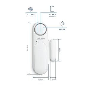 Fonctionnalités de la mini alarme avec sirène Small Doorguard d'Avidsen