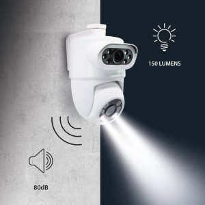 Caméra IP extérieure HomeCam Dual PTZ alarmes