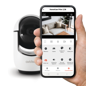 Caméra IP HomeCam Prim d'Avidsen connectée à Avidsen Home