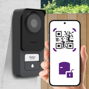 QR code qui actionne la platine de rue supplémentaire du visiophone Philips WelcomeEye Connect 3